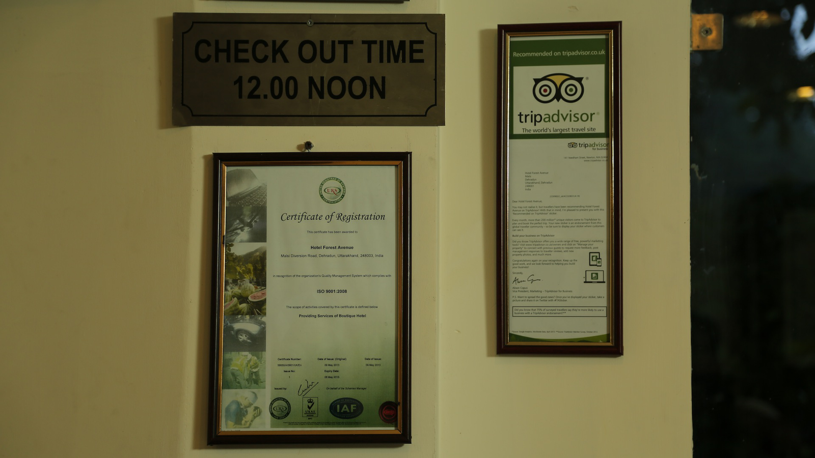 Hotel Certificates